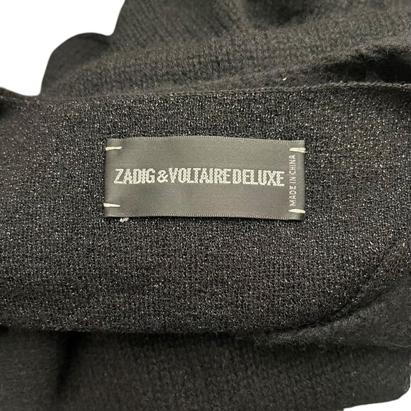 Zadig & Voltaire Small Deluxe Miria Defile Top Cashmere Black Cutout Tank - Picture 2 of 10